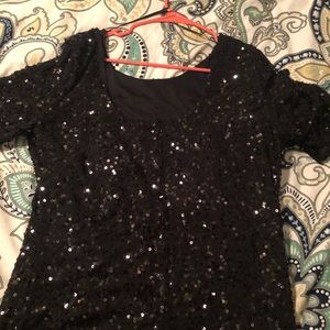 Black sequin Lauren Conrad dress